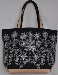 Black bag silver embroidery